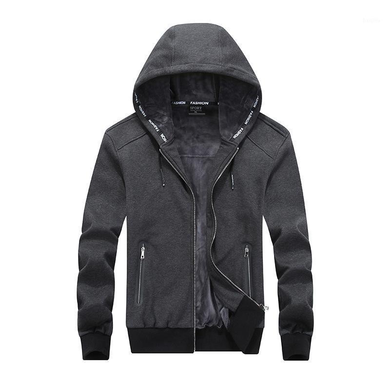 

Winter Thickness Fleece Sport Jacket Men Sweatshirt Plus Size Warm Hoodie Running Jogger Fitness Workout Casual Coat Sportswear1, Black