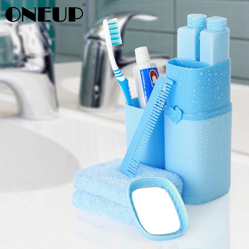 

Bath Accessory Set ONEUP Portable Travel Wash Toothbrush Cup Storage Box Outdoor Toiletries Creative Business Trip Bathroom Sets