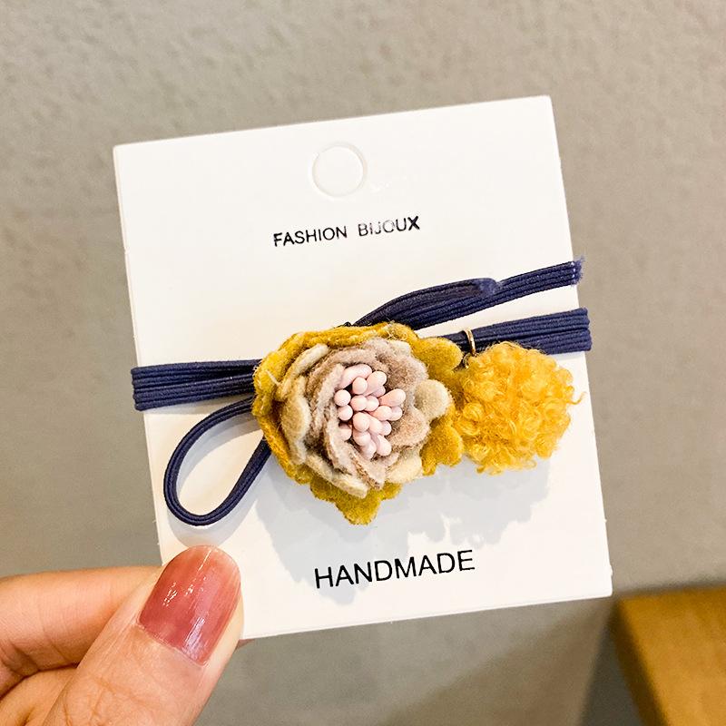 

2020 New Fashion Flower Scrunchie Women Girls Elastic Hair Rubber Bands For Women Girls Fashion Hair Accessories Headbands