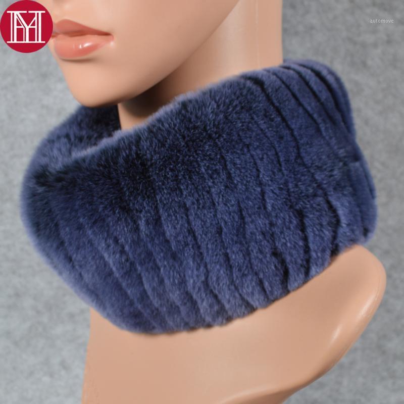 

New Women Real Rex Rabbir Fur Headbands Warm Handmade Good Elastic Real Rex Fur Scarf Natural Ring Scarves1