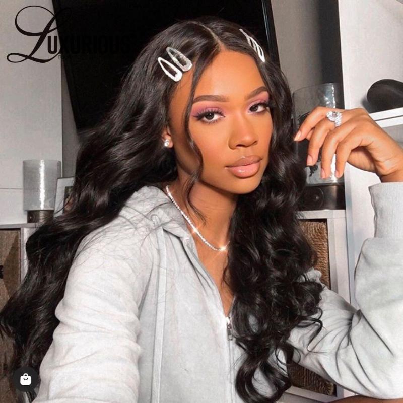 

150% Body Wave Lace Front Wig 8-26inch Long Lace Front Human Hair Wigs For Black Women Peruvian Closure Wig Pre Plucked, As pic