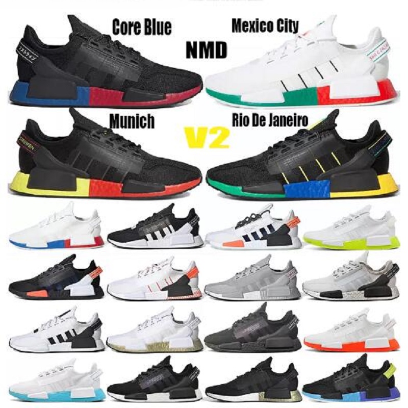 NMD R1 V2 Runner Hommes Femmes Courant Chaussures Mexico City Og Og Rose Triple Triple Black Europe Noir EXCLUSIVE LUSH RED MENS BASKERS