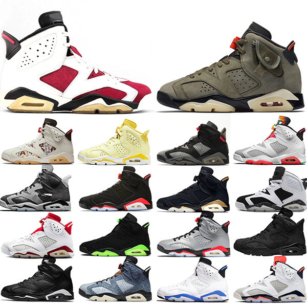 

Top Jumpman Men Basketball Shoes 6 6s Carmine DMP Black Infrared Washed Denim UNC Mens Trainers Sports Sneakers Size 40-47, 16 unc
