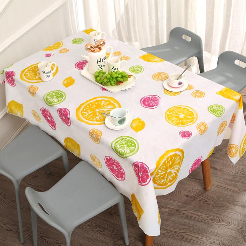 

Fashion Waterproof Kitchen Washable Table Cloth PVC Dining Room Oil Proof Heat Insulation Dustproof Printed Non Slip Rectangular, Leaves