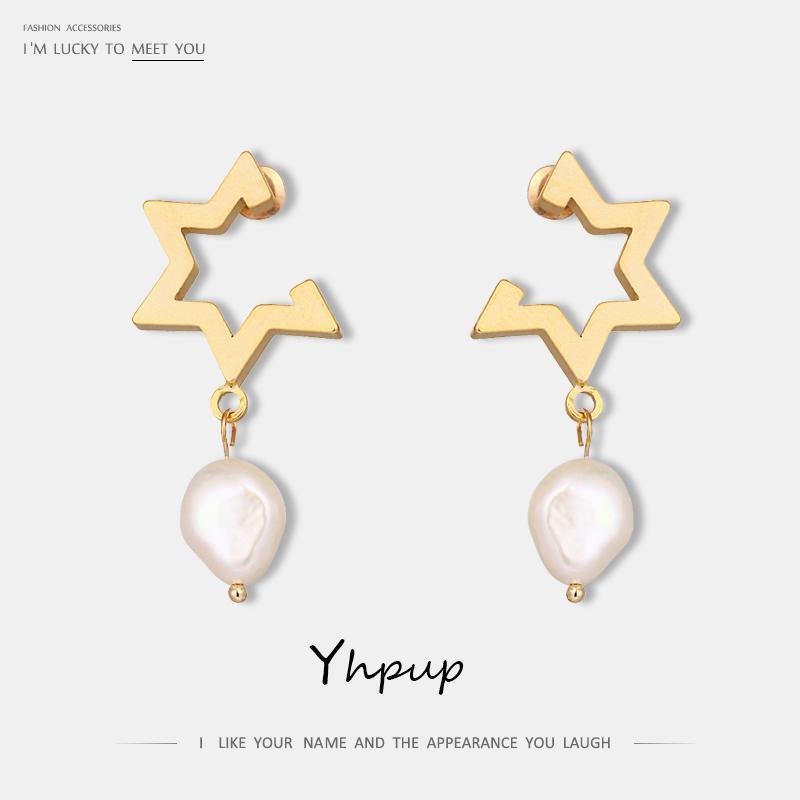 

Dangle & Chandelier Yhpup Romantic Sweet Star Geometric Drop Earrings Natural Pearls For Girl Jewelry Christmas Birthday Gifts1