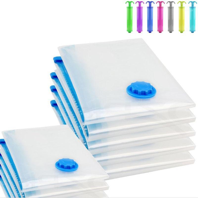 

Storage Bags Home Vacuum Bag For Clothes Quilt Transparent With Valve Foldable Travel Compressed Wardrobe Organizer