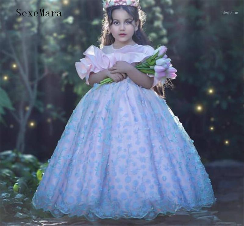 

Little Princess Off the Shoulder Ball Gown Flower Girl Dress for Wedding Lace Girl Dress Birthday Party Children Costume 14Y1, Same as picture