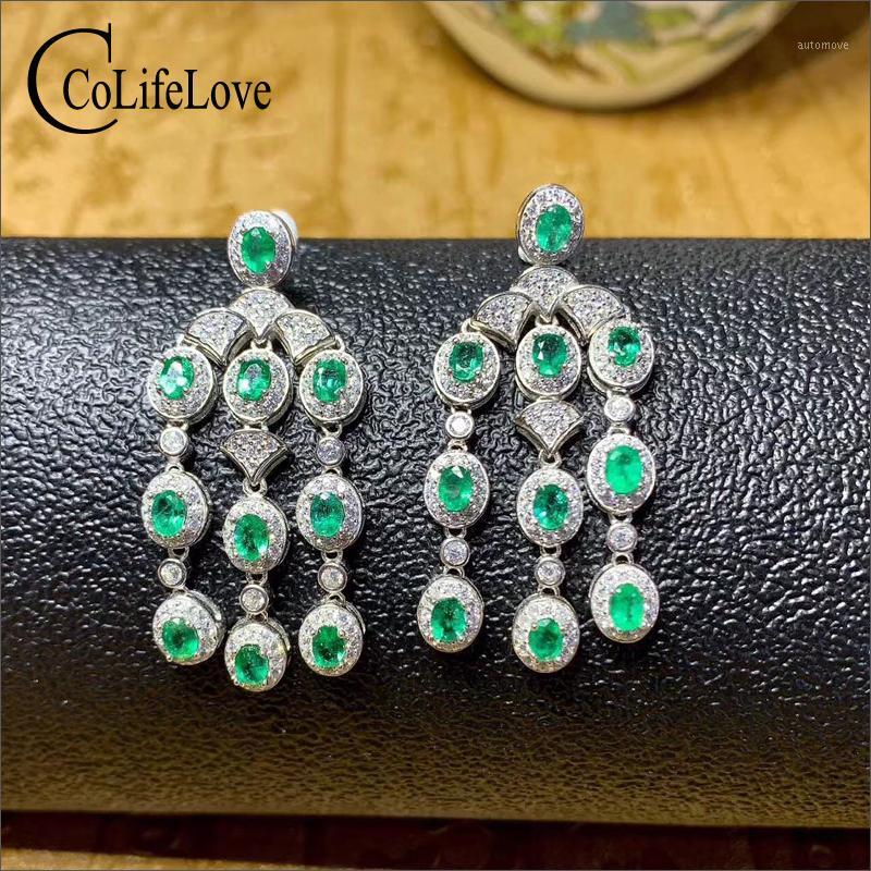 

CoLife Jewelry 100% Natural Emerald Drop Earrings for Wedding 20 Pieces Real Emerald Earrings 925 Silver Wedding Jewelry1