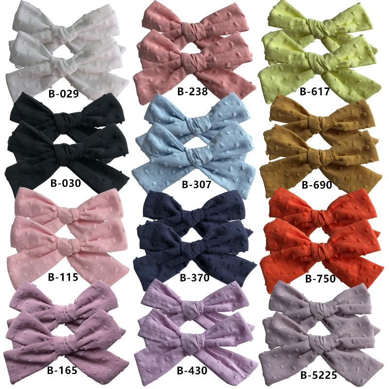 

Sweet 2 PCS Cotton Bubble Fabric Piggy tail bow clips Baby Girls hair bow clips Barrettes Hairgrips Headwear Hair Accessories, B-370
