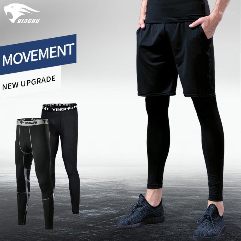 

YINGHU 2pcs / set male sports suit gym clothing compression fitness running jogging sportswear workout workout fake tight pants1, 015