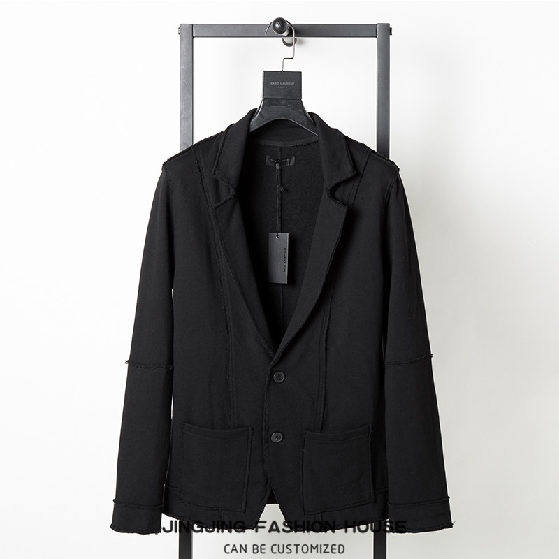 

2021 Autumn/winter New Dark Trimmed Male Elegant Fine Men Small Black Blazer Suit ZXB6