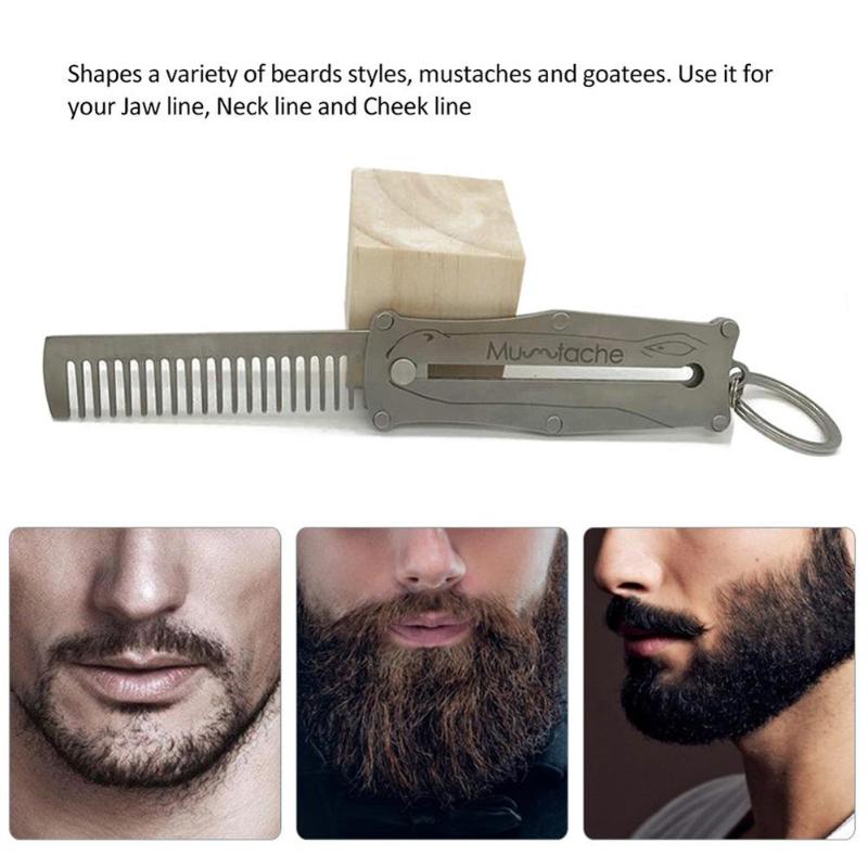 

BellyLady 1Pc Stainless Steel Comb Portable Men's Beard Comb Pocket Wide Tooth Hair Combs Knife Tool