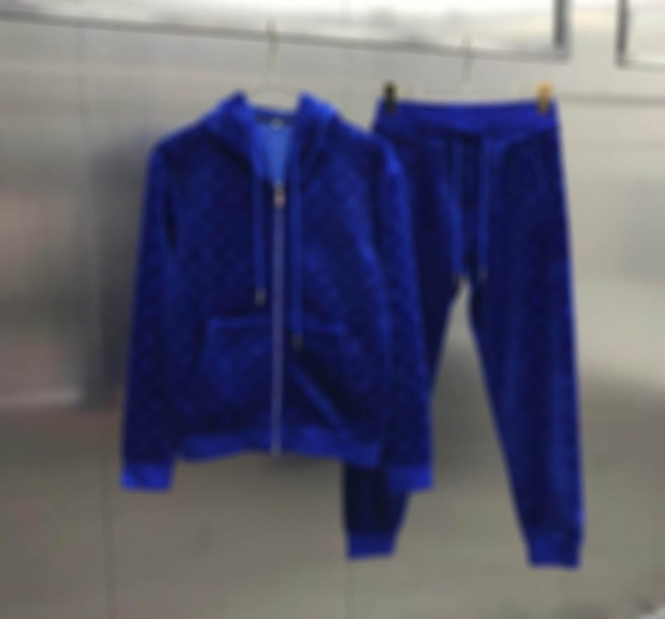 

2020 French autumn winter fashion Velvet letter luxury tracksuit mens designer high-quality windbreaker breathable zipper black, Blue