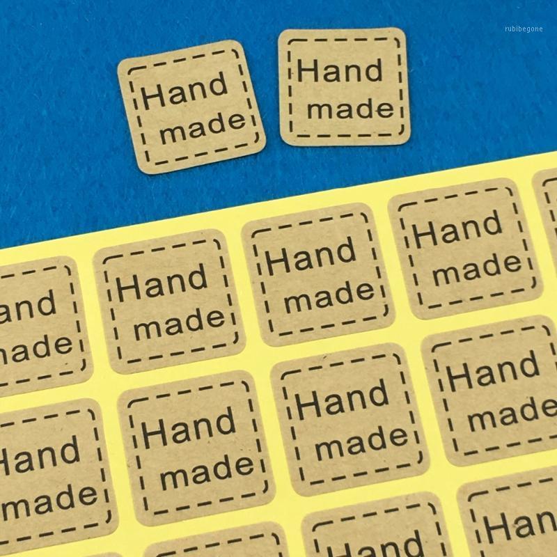 

2.5*2.5cm Handmade Label Vintage Stickers Kraft Label Sticker DIY Hand Made For Gift Cake Baking Sealing Hang Tag1