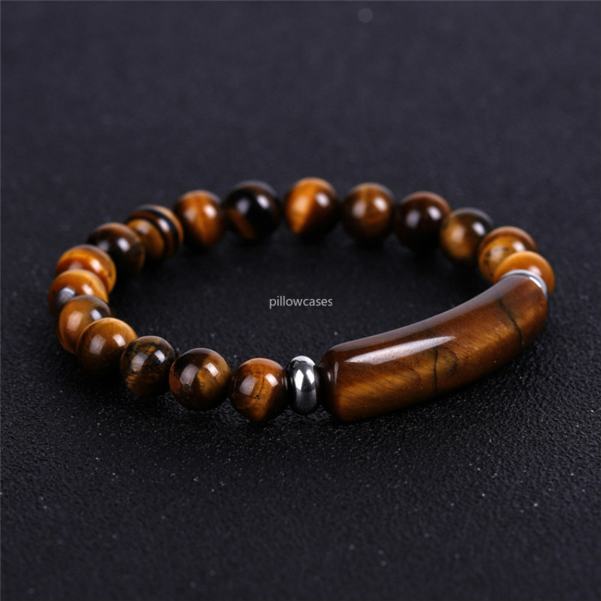 

New Natural stone bridge Gemstone bracelet Tiger eye Agate beads bracelets for women men strands fashion jewelry will and sandy gift