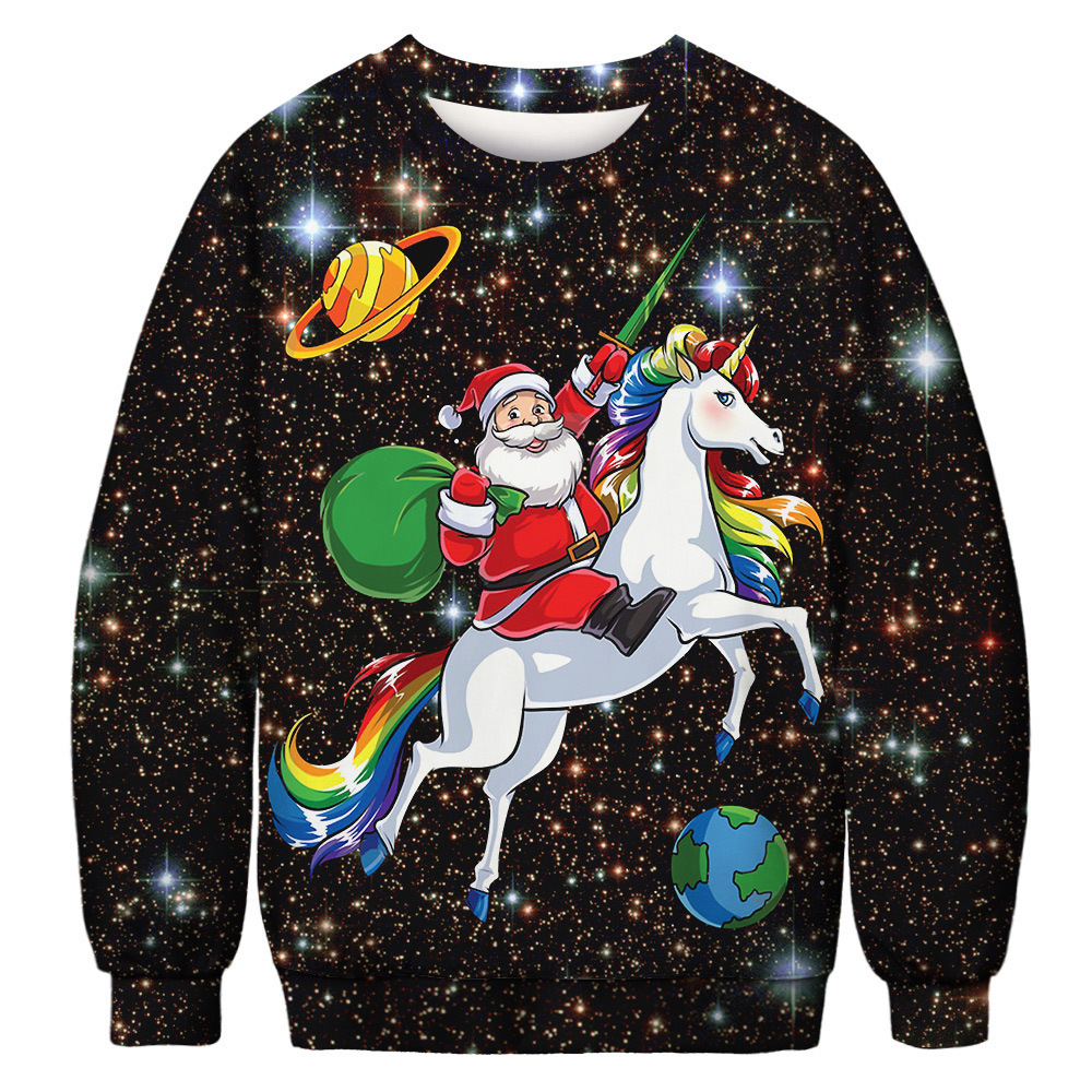 

Ugly Christmas Sweater For gift Santa Elf Funny Pullover Womens Mens Jerseys and Sweaters Tops Autumn Winter Clothing 201201, Photo color