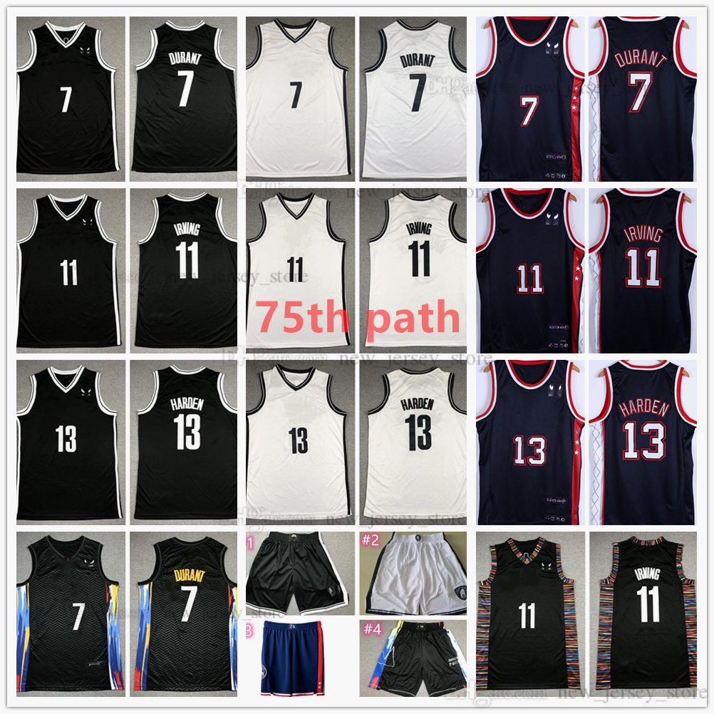 

Diamond 75th Anniversary City Basketball Jerseys 2022 New Navy City James 13 Harden 7 Kevin 11 Kyrie Durant Irving Jersey Black White for man