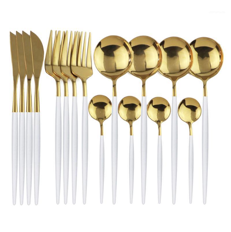 

16Pcs/Set Black Gold Dinnerware Set Stainless Steel Tableware Set Knife Fork Spoon Luxury Cutlery Kitchen Flatware1