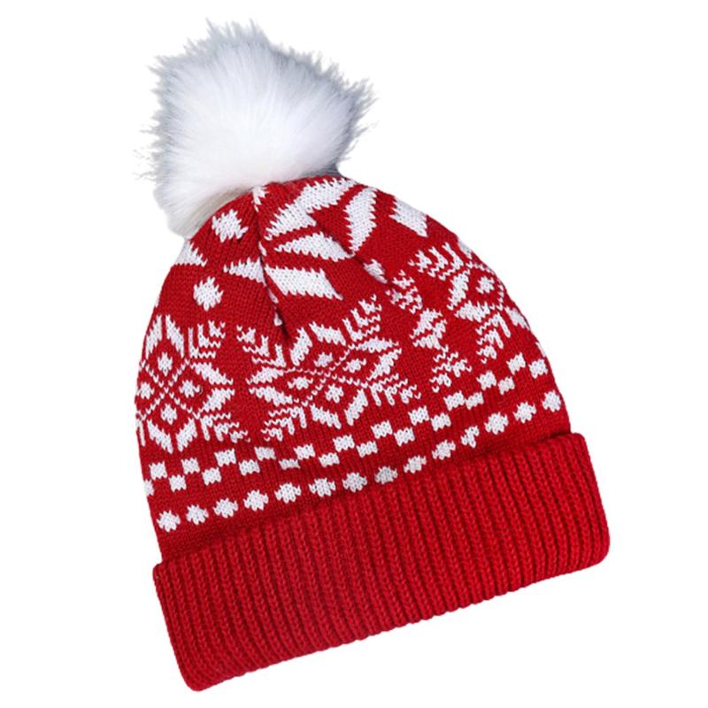 

Christmas Snow Elk Knitted Hat Winter Ski Wool Hat Keep Warm Outdoor Christmas Gift Women Festival Cute Girls, Red