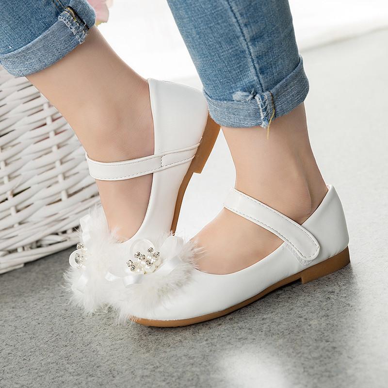 

Children's shoes girls princess shoes 2021 children's dance plush rhinestones new girls children size 26-36, Pink