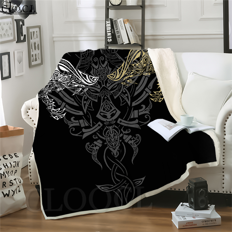 

CLOOCL Pirate Viking Totem 3D Print Street Style Air Conditioning Blanket Sofa Teens Bedding Throw Blankets Plush Quilt