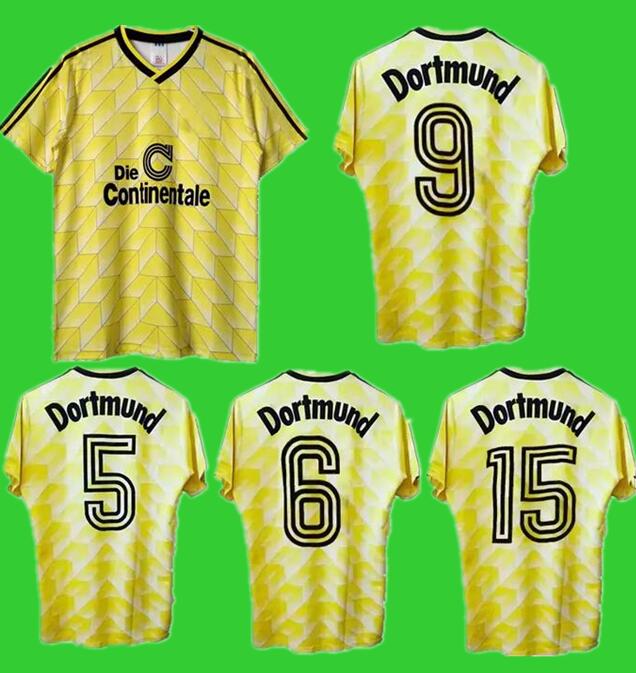 

Dortmund Retro classic 1988 1989 Borussia soccer jerseys Möller Dickel Helmer Zorc Vintage football shirt, 1988 home