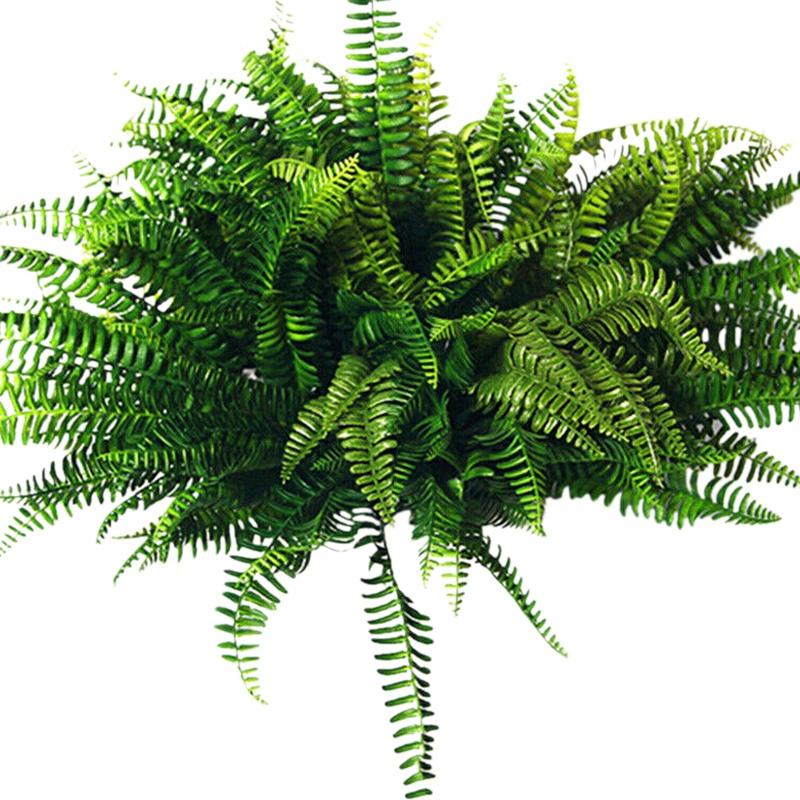 

10Pcs Artificial Boston Fern Bush Silk Plant Hanging Fake Greenery Home Decor, Green