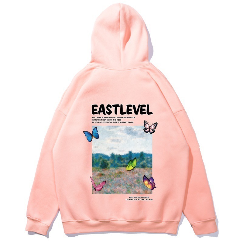 

2021 New Printing Hoodie Butterfly Hip Hop Harajuku Fashion Autumn Pullover Male Hoodies Nct6 824H, Orange