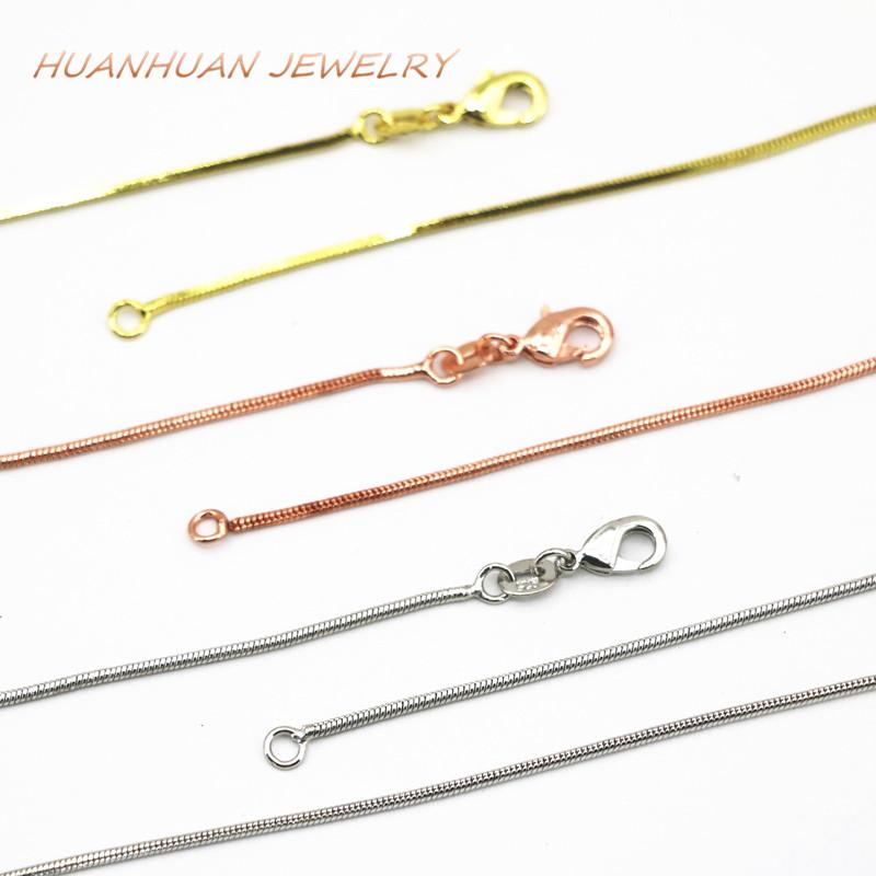 

Fashion Statement Women Link Chain Necklace 1mm Copper Stainless Steel Snake Necklaces Chains Choker Gifts Jewelry 18inch B3368