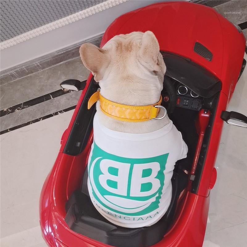 

Pet dog Green Printing clothes Spring And Summer New Pet Clothes Small Medium Dog Puppy T-Shirt1, White