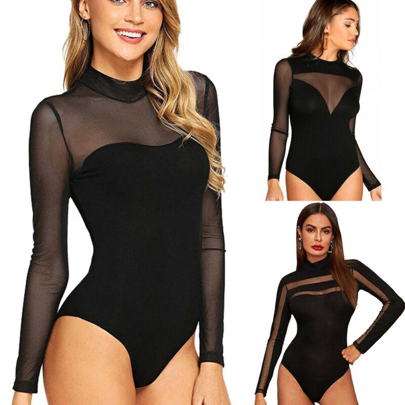 

Women' Mesh Bodysuit Leotard Thong Tops Romper Jumpsuit