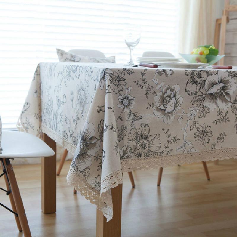 

Decorative Table Cloth Cotton Linen Tablecloth Rectangular Tablecloths Dining Table Cover Obrus mantel mesa nappe, Floral