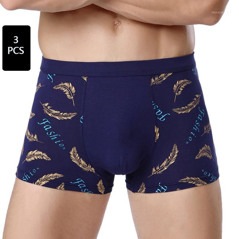 

3psc Tell us the color you need 2020 Men's underwear Printed mid-waist comfortable underwear Men's boxer briefs1, Black