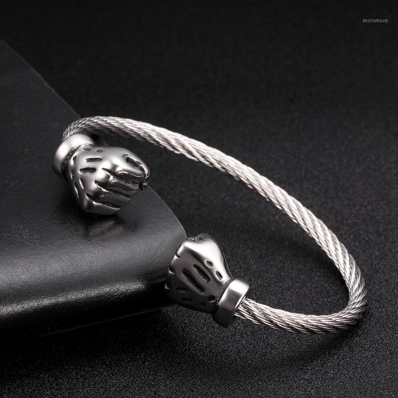 

Unique Design Silver Fist Open Cuff Chain Link Hologram Cuff Bangles Punk Powerful Men Male Sporty Bracelets1