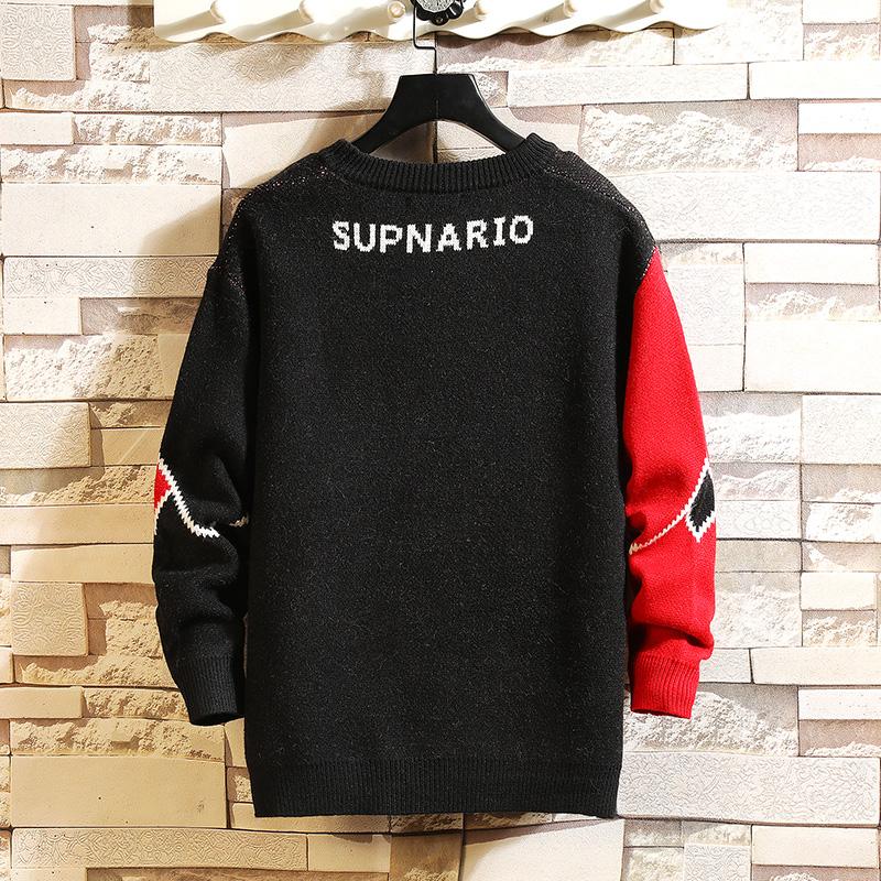 

2021 New Sweaters Men'S Black Blue Red Long Sleeves Autumn Winter Pullover Knitted O-Neck Plus OverSize 5XL, Z0111 3