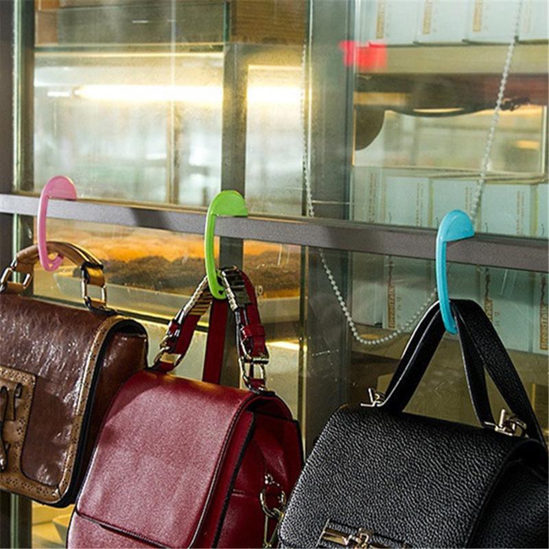

Portable Plastic Foldable Bag Hook Hanging Purse Shell Bag Hanger Portable Handbag Folding Hanger Table Chair Desk Holder Hook