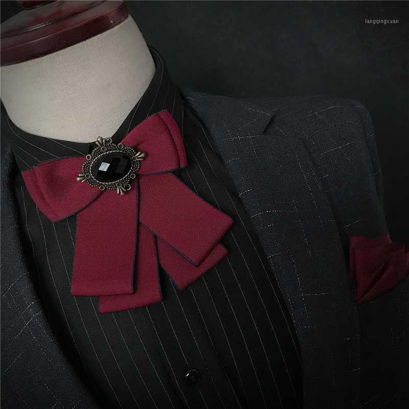 

Pins, Brooches Handmade British Bow Tie Brooch Fabric Necktie Pin Shirt Collor Pins Wedding Party Jewelry Gifts Men And Women Accessories1