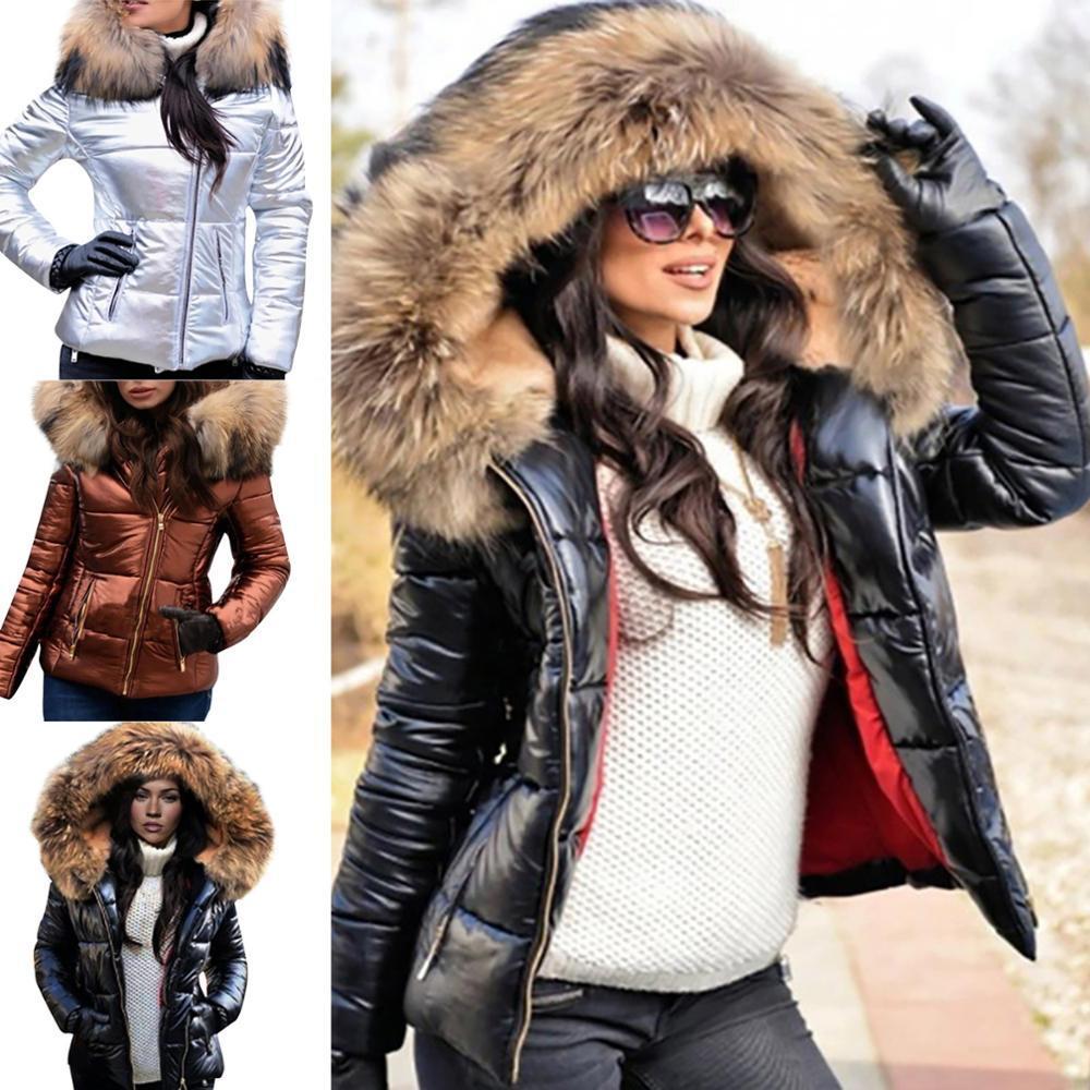 

Fashion Women Winter Neck Hooded Warm Down Jacket Windbreaker Coat Doudoune Femme Grande Taille Plumas Mujer Invierno 2020