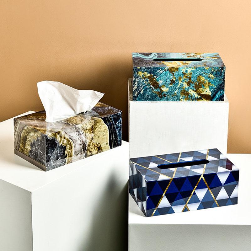 

Modern Tissue Box Home Decoration Accessories Living Room Desktop Decoration Crafts Figurines Paper Holder Organizer Furnishings