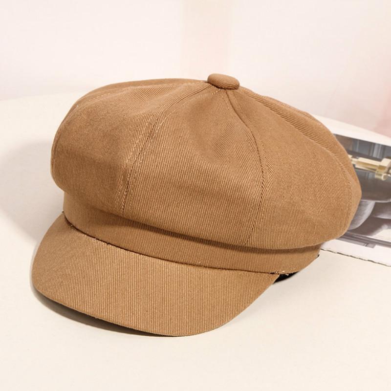 

H739 Korean Female Beret Hat Girl Spring Autumn Solid Color Simple Leisure Berets Cap Women Breathable Fashion Casual Hats, Black