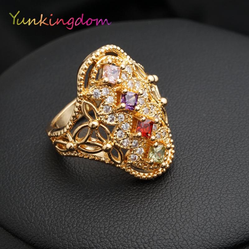

Yunkingdom Charming fashion crystal rings jewelry female costume accessories zircon