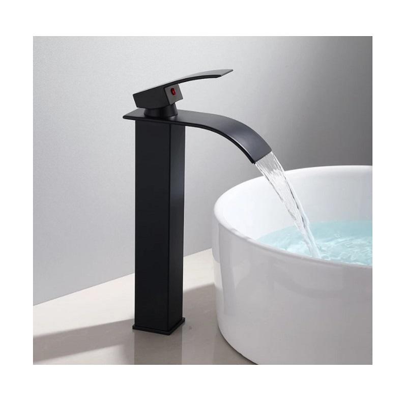 

Basin Faucet Black Waterfall Faucet Mixer Tap Brass Bathroom Bathroom Basin Mixer Tap Hot and Cold Sink