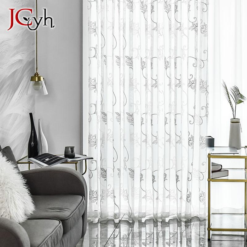 

Embroidered Tulle Curtains Window For Living Room Bedroom Kitchen White Sheer Curtains For Window Fabric Rideaux Voilage, White tulle