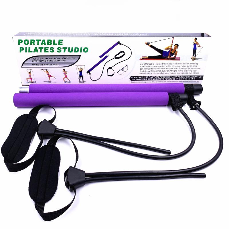

Multifunctional Adjustable Pilates Stick Yoga Pole Exercise Stretching Belt Squat Resistance Rope Home Fitness Equipment