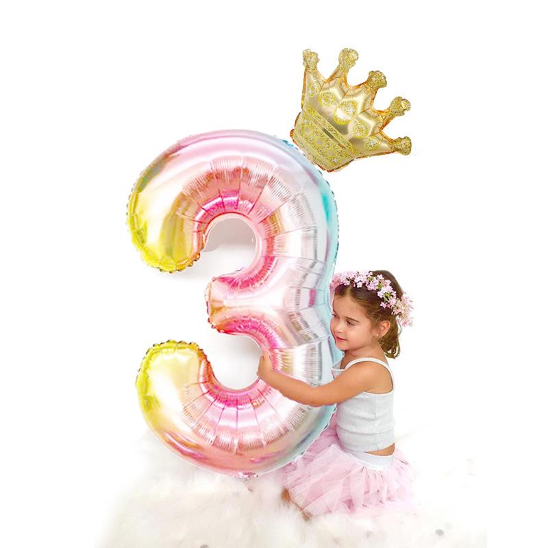 

40 Inch Happy Birthday Number Foil Balloon Digits Party Decoration Accessorie Helium Balls Holiday Supplies Kids Christmas Gift