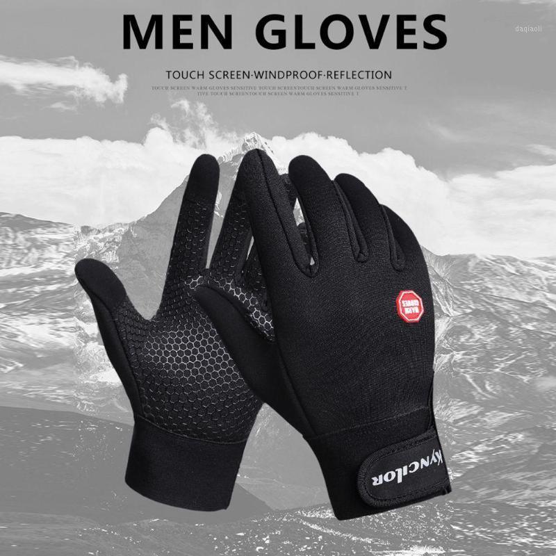 

Winter Cycling Gloves with Wrist Support Touch Screen Bicycle Gloves Outdoor Sports Anti-slip Windproof Bike Full Finger1, Black