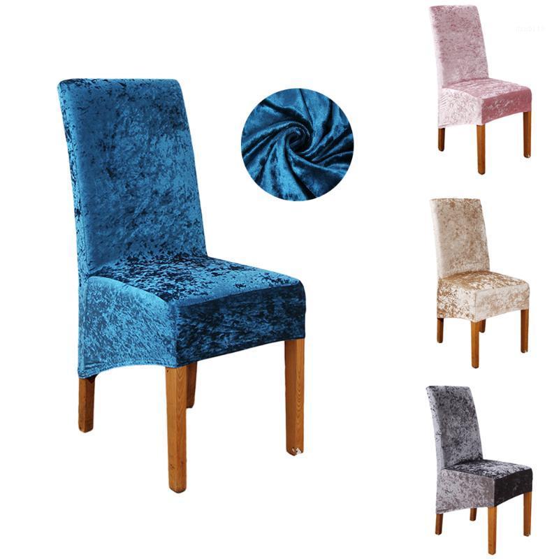 

1/2/4/6pcs Velvet Dining Chair Cover Spandex Chair Slipcover Kitchen Banquet Wedding Large Elastic Stretch Case for1