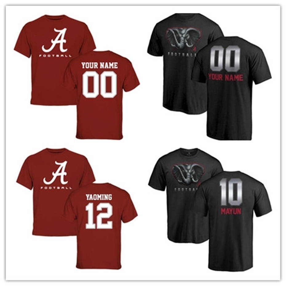 

Custom Alabama Crimson Tide Short Sleeve Tee Shirt Any name any number summer Round neck T-Shirt free shipping, As pics