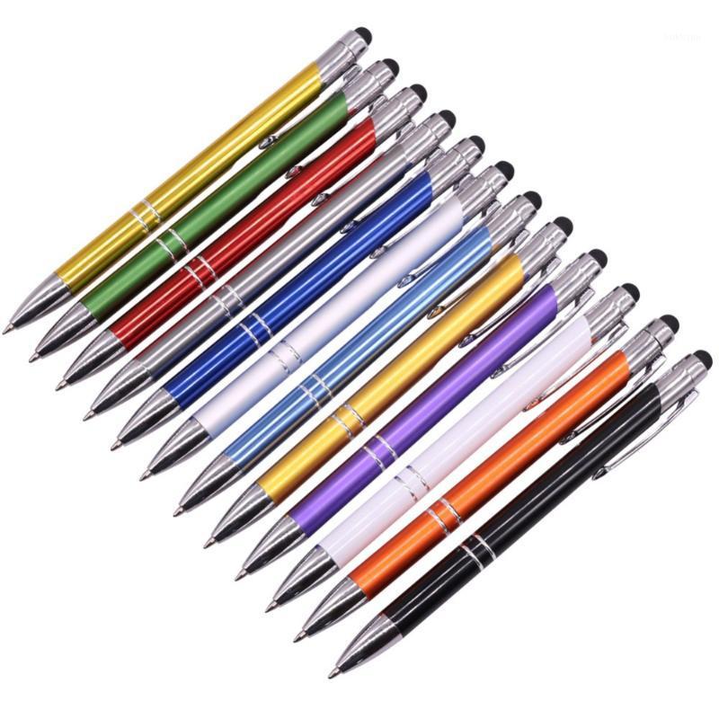 

12 Pcs Ballpoint pen Capacitive Touch Ballpoint Pen Press 1.0mm Nib Blue Refill 150*10mm Size Best gift Office Stationery1, Navy blue 12 pcs
