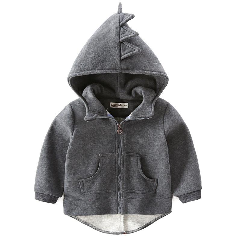 

2020 Autumn children coat hoodies Boys girl cotton sweatshirt cartoon monster dinosaurs baby toddler kids clothes Windbreake, Black